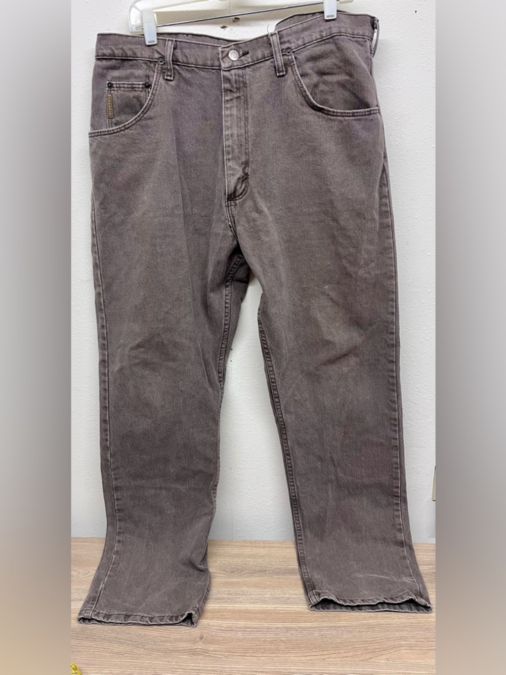 Wrangler Regular Relaxed Fit Tan/Gray Denim Jeans 38x32